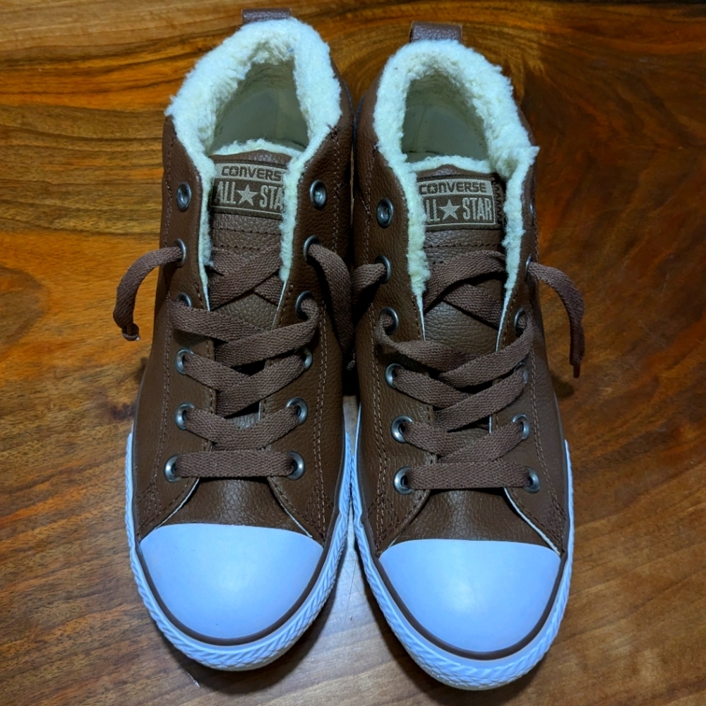 Converse mid fleece lined pinecone 640549C size M6 or W7.5 NWOT
